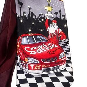 Holiday Tales Mens Santa Clause Race Car Driver Christmas Holidays Necktie Tie